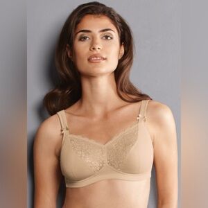 Anita Havanna Post Mastectomy Bra 44C Lace Non-Wired Double Pockets Beige